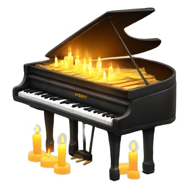 vintage piano with melted candles on top sticker