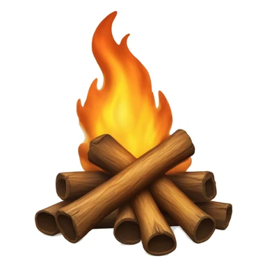Bonfire: A small, crackling bonfire with soft flames and a hint of glowing embers. sticker