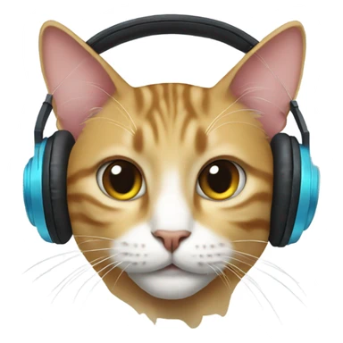 Cat with dj headphones sticker