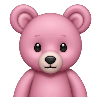 pink teddy bear tilted its head with its ears perked up sticker