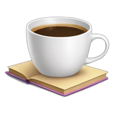 A cup of coffee on beautiful books sticker