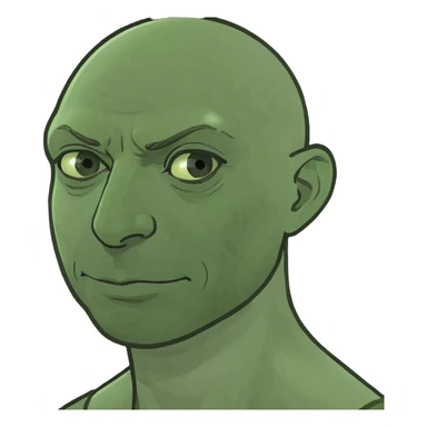 bald man with head sticking out of toilet  sticker