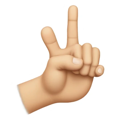 Finger pointing down towards palm sticker