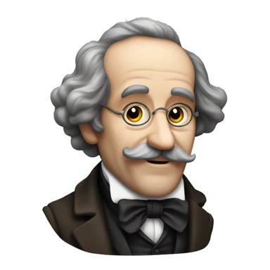 Charles Dickens holds an emoticon in his hand sticker