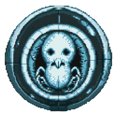 MRI embryo digital fetal small shape in otherworldly bubble, eerie, horror sticker