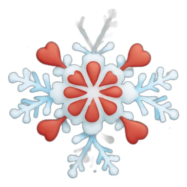 Un flocon de neige avec des coeurs sticker