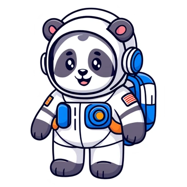 cute panda cosmonaut sticker