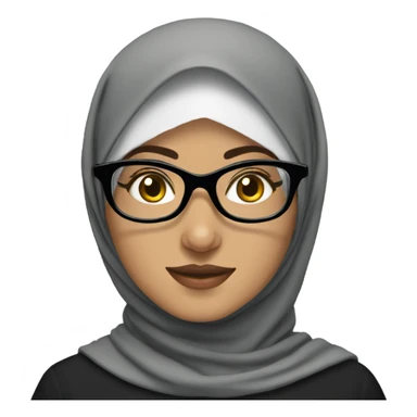 Arab Hijabi girl with clear glasses and black hijab sticker