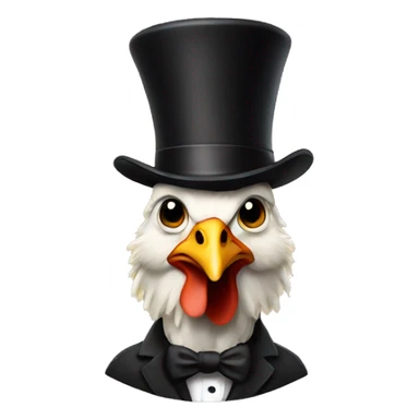 Chicken man wearing a top hat  sticker