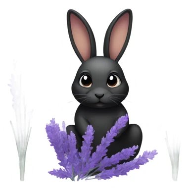 Black rabbit with lavender sticker