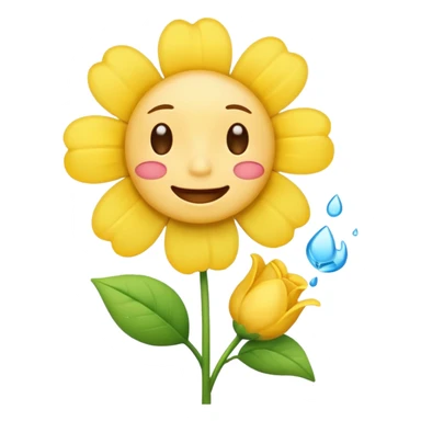 crying emojy offering flower sticker