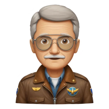 an old civil pilot without mustache sticker