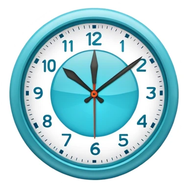 aqua blue clock sticker