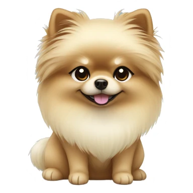 Cream Pomeranian with dark hair girl  sticker