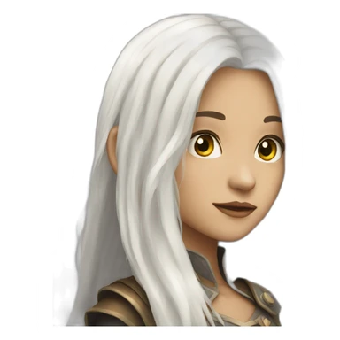 rpg girl with long white hair sticker