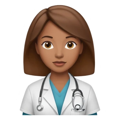 black female doctor and ultrasound technician brown hair on technician sticker