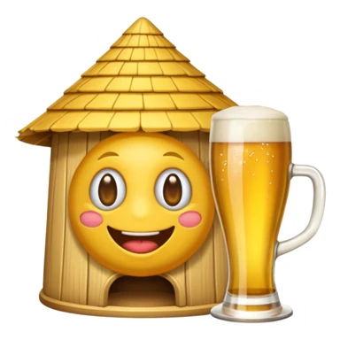 Ein lachendes Emoji mit Bierglas und Gamsbart Hut sticker