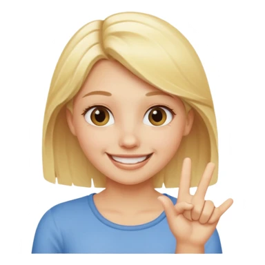 fingermouthing el gesto que es tan viral ahora en tik tok que le haga una chica rubia sticker