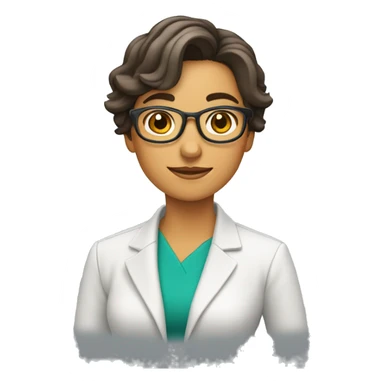 profesora pelo castaño sin gafas sticker