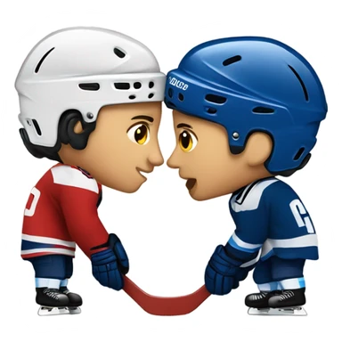 Hockey players, kissing ￼ sticker