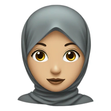 Hijab girl with a mask sticker