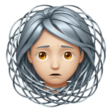 person trapped in algorism web with sad face sticker