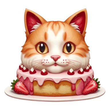 Close-up cinematic shot of a cat tasting strawberry cake, creamy frosting on its paws, dramatic soft lighting, warm tones, ultra detailed fur, shallow depth of field, professional photography style
, sticker