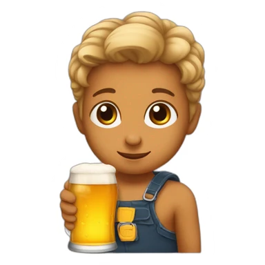 Bébé Hoda avec une bière sticker