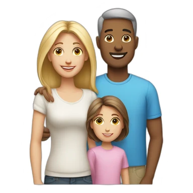 White Family mom and dad with teen 3 kids sticker