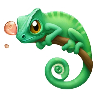 Chameleon kisses sticker