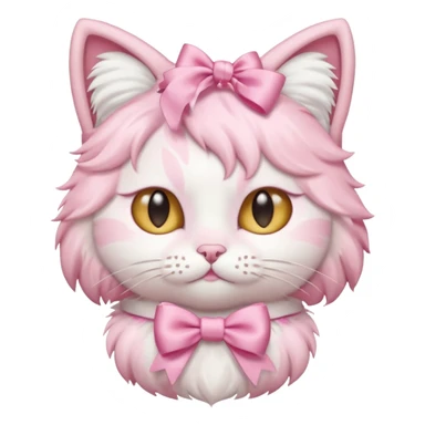 A pastel Pink cat 🐱 with a bow 🎀 sticker