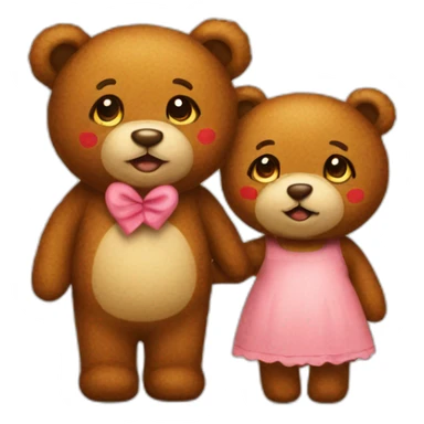 Couple teddy with heart  sticker