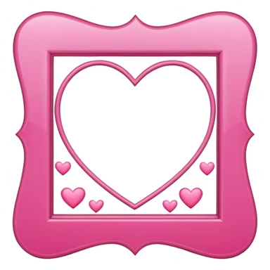 pink frame with small hearts sticker