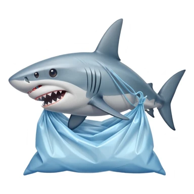 shark in plastic bags sticker