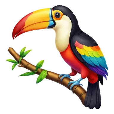 Rainbow toucan sticker