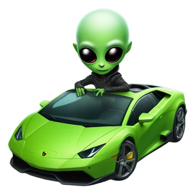 alien on a lambo sticker