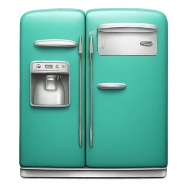 Realistic teal vintage fridge  sticker