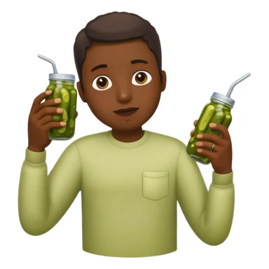 human drinking pickles whole body three legs sticker