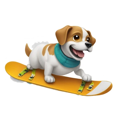 Dog snowboarding  sticker