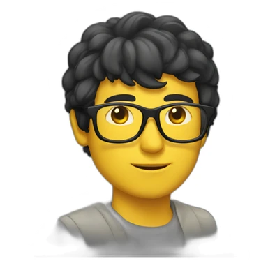 Man with yellow tinted glasses and black hair  sticker