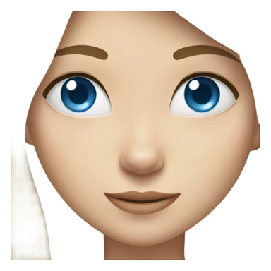 Blonde girl with blue eyes with a gray Husky sticker