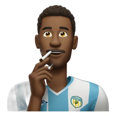 footballer smoking a big cigarrette sticker