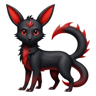  Shiny edgy dark gloomy red gothic cool badass emo-Umbreon-Salandit-Flareon-fusion sticker
