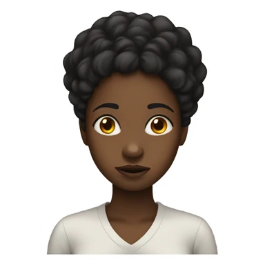 black girl with blank emotion  sticker