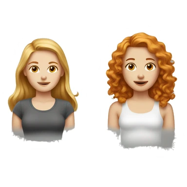 Girl with dirty blonde hair with a girl with ginger hair sticker