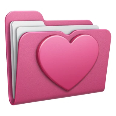 file folder pink with heart sticker