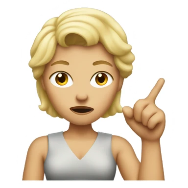blonde mother raising finger angry sticker
