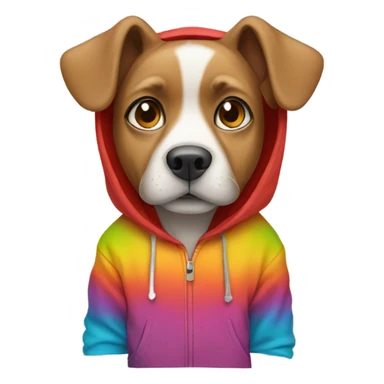 Dog wearing hoody sticker