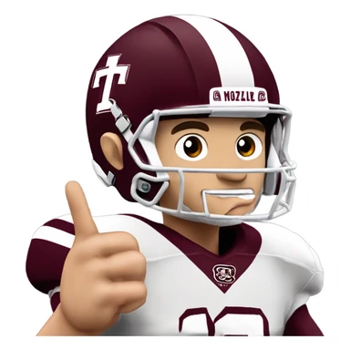 Johnny manziel in a Texas a&m maroon uniform holding up one thumb  sticker