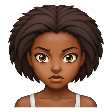 black girl  brown skin pretty  mean face sticker